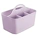 mDesign Small Plastic Shower/Bath Storage Organizer Caddy Tote with Handle for Dorm, Shelf, Cabinet - Hold Soap, Shampoo, Conditioner, Combs, Brushes, Lumiere Collection, Light Purple
