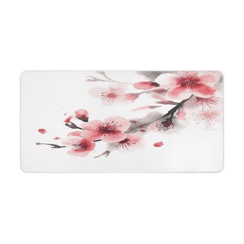 Mouse pad grande antideslizante estilo pink cherry