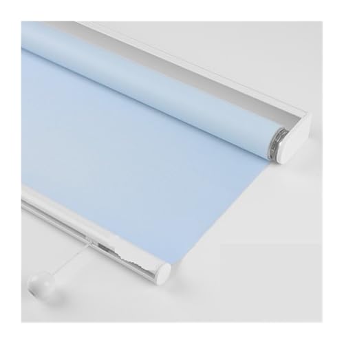 estores enrollables opacos Persianas enrollables con Resorte de poliéster, persianas inalámbricas Tela Opaca y luz Diurna for Oficina Cocina(Blackout-Light Blue,W150 x H180cm)