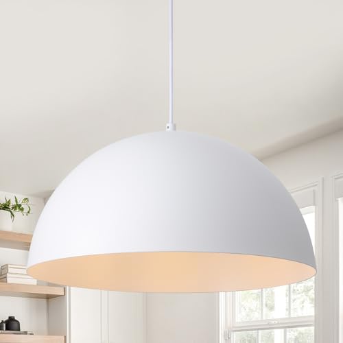 18 White Dome Pendant Light for Kitchen & Dining