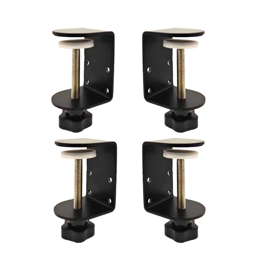 Image of Small C Clamps 2 Inch with 4 Small Holes in the Back, 4-Pack Adjustable Desk C-Clamp for Range 0.39 inch~2 inch, Versatile Clamp for Brake, Parts Assembly, Fastening, Welding, Woodwork, Metal Work