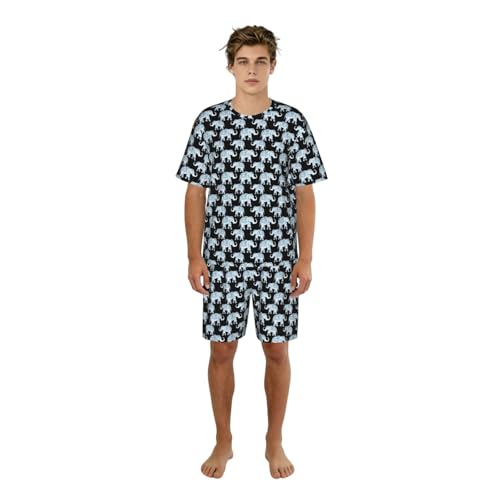Pyjama homme imprimé bleu éléphant pour vos soirées