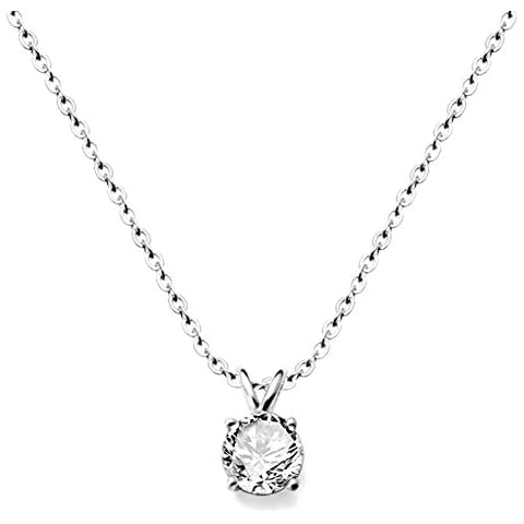 Jude Jewelers Stainless Steel Classical Simple Plain Solitaire Style Collar Charm Necklace (Silver) Cover