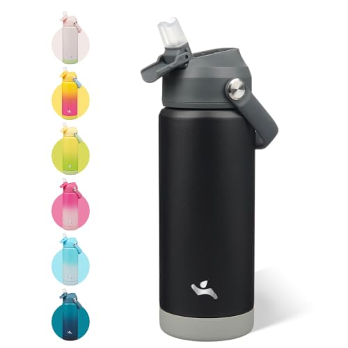 Image of Konokyo 18 oz Insulated Stainless Steel Sports Water Bottle with Straw Lid