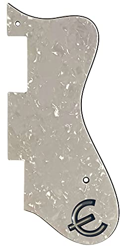 For Epiphone Dot & E Logo Style Guitar Pickguard Scratch Plate (4 Ply White Pearl)