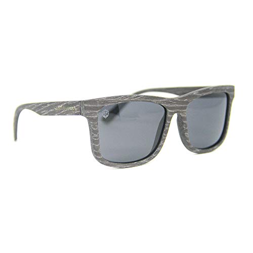Sunglasses made of dark mixed wood, with polarized gray lenses, light and comfortable, model Enoch Black, MafiawooD from Brazil