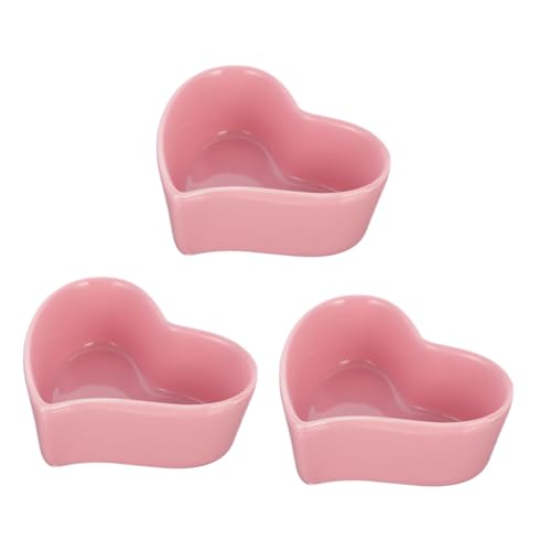 iplusmile 3 piezas Platos de Forma de Corazón para Salsas y Condimentos Bowls para Postres de Resistentes Temperaturas Altas y Fáciles de Limpiar para Cocina y Sushi