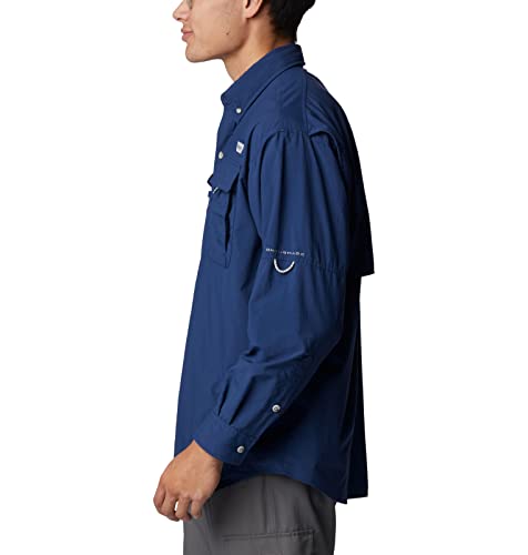 Columbia Men's Pfg Bahama Ii Long Sleeve Shirt, Breathable With Uv Protection, Carbon, Large #TOP2