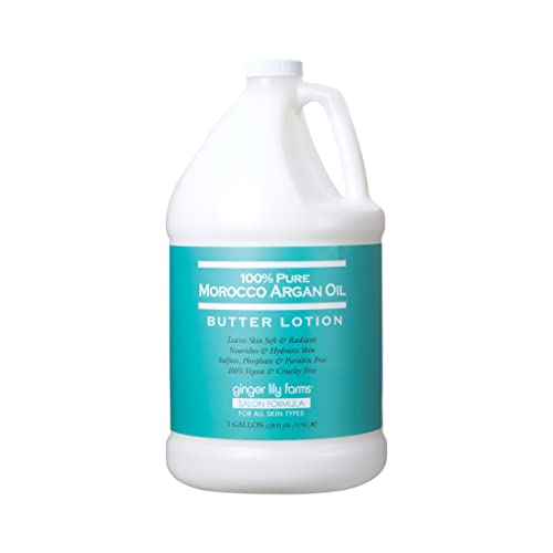 Ginger Lily Farms Salon Formula 100% Pure Morocco Argan Oil Butter Lotion for All Skin Types, 100%...