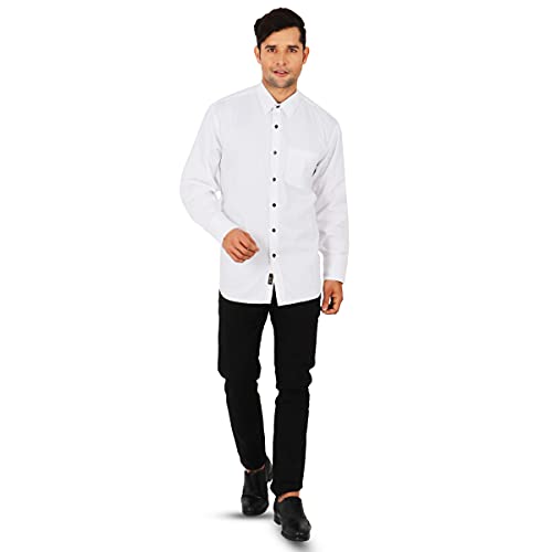 Image of SHIRT THEORY White Cotton Full Sleeves Casual Shirt for Men II White Cotton Shirt for Men II Stylish Shirt for Men II Men Casual Shirt II Exclusive Luxury Shirts for Men