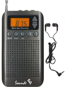 Rádio portátil de bolso digital AM FM com despertador e temporizador de sono, sintonização digital e