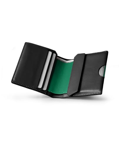 Image of DailyObjects Black Even Bi-Fold Wallet | Men | Premium Design | Full-Grain Leather | Gents Wallet Branded | Handcrafted | Guys | Card Holder | Dedicated Sleeve | Flap Pocket