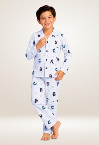 Image of 3BROS Kid's Pure Cotton Full Sleeves Night Suit /Dress for Boys /Girls Full Pajama & Top Sleep Suit Combo Set