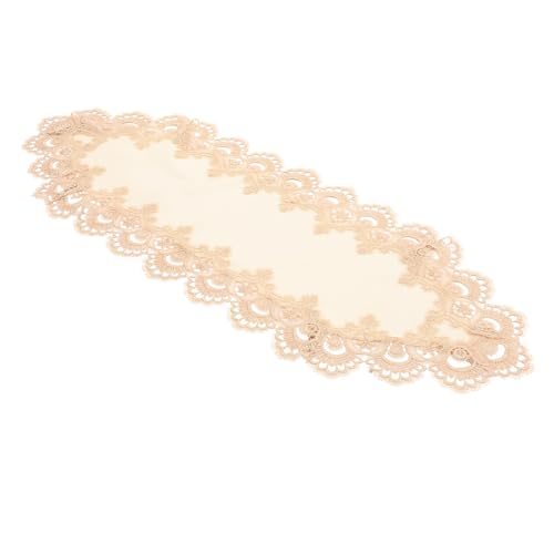 DECOMELODY Mantel Decorativo de Encaje Blanco de Mesa para Fiesta y Banquete Protector Antimanchas para Hogar
