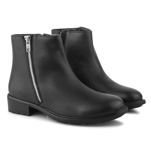 Image of CLOG LONDON Ankle Boots for Women With Side Zipper | Fashionable and Comfortable Boots for Casual and Office Wear