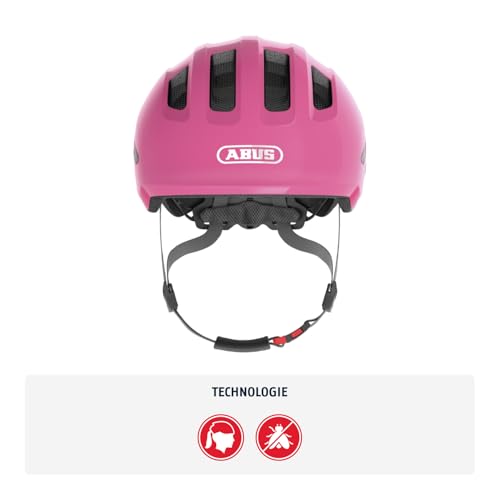 ABUS Kinderhelm Smiley 3.0 - Fahrradhelm mit tiefer Passform, kindergerechten Designs & Platz für einen Zopf - für Mädchen und Jungs - Pink Glänzend, Größe M – Bild 2