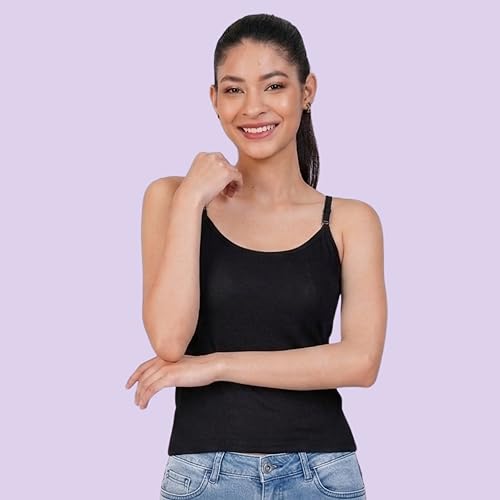 Image of Women's Cotton Camisole Slip | Adjustable Straps | Ultra-Soft Pure Cotton Fabric | Camisole | (S,M,L,XL,2XL,3XL,4XL)