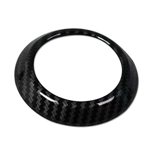 RUIQ トヨタ 新型 ハリアー 80系 専用 内装 スタートボタン カバー リング エンジンスタート ボタンカバー ボタンリング Toyota Harrier 専用 設計 (炭素繊維黒色仕様)