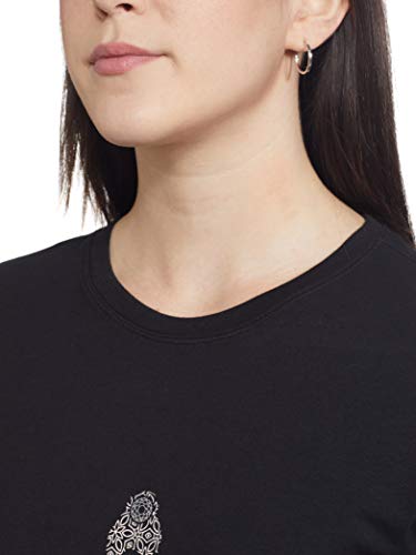 Image of Enamor Essentials Full Sleeve Round Neck Slim Fit Stretch Cotton Lounge Tshirt for Womens-E157