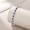 Blue Tennis Bracelets for Women, Sterling Silver Bracelet Silver Crystal Friendship Bracelets, Blue Adjustable Diamond Cubic Zircona Lady Bracelet Birthday Presents for Her #2