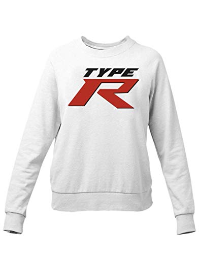Generico Sweat-shirt Tuning Type R Racing – Sweat-shirt col léger pour voiture - Blanc - S