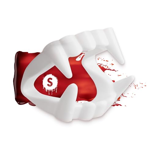 Festicy Dientes de Vampiro para 6-12 años | Dientes de Vampiro para Niños y Sangre Falsa | Disfraz de Drácula para Halloween