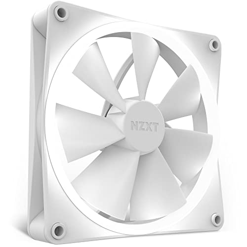 NZXT F140 RGB Fans - RF-R14SF-W1 - Advanced RGB Lighting Customization - Whisper Quiet Cooling - Single (RGB Fan & Controller Required & NOT Included) - 140mm Fan - White