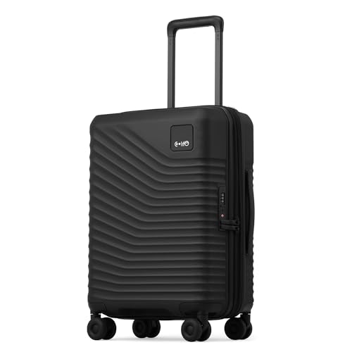Image of Coolife Luggage Carry-On, Lightweight PC Hardside Suitcase, 20-Inch, Black | Expandable Carry-On, Dual Spinner Wheels, TSA-Approved Lock, Upgraded PC Hardshell, Durable Travel Suitcase