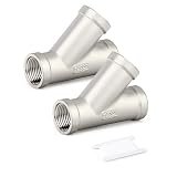 TAISHER 2 PCS Raccordi per tubi in acciaio inossidabile a forma di Y a 45 gradi, raccordi per tubi femmina BSP da 1", per acqua, olio, aria e gas