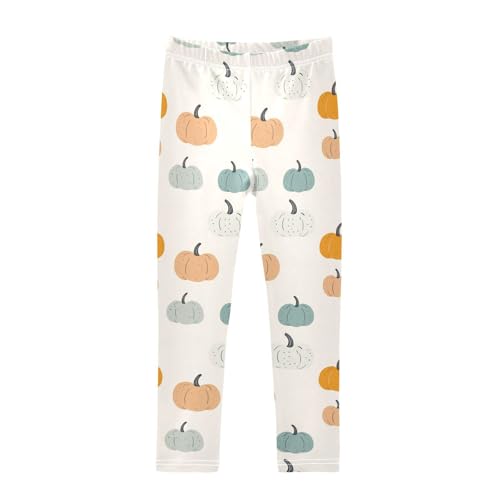 Cartoon Pumpkin Thanksgiving Girls Casual Leggings for Kids Printed Long Pant Bottoms Stretch and Soft