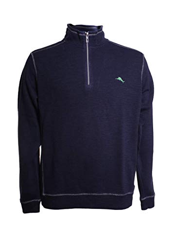 Tommy Bahama Men's Tobago Bay Half Zip Pullover (Ocean Deep, XX-Large)