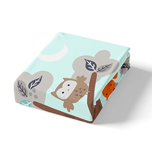 Toddler Cute Animal Bedding Set For Kids Boys Girls Children Nursery Cartoon Raccoon Owl Fox Comforter Cover Lovely Wild Animals Duvet Cover Ultra Soft Decor Nature Bedspread Cover Full Size Zipper #TOP4