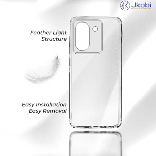 Image of Jkobi Back Case Cover for Vivo Y36 (Silicone Clear Shockproof Case with Camera Protection and Dust Plugs | Transparent)