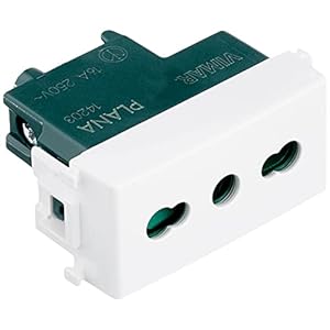 VIMAR 0R14203 Plana Bpresa con protezione Sicury 2P+T 16A standard italiano tipo P17/11, bianco