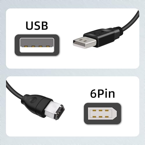Riieyoca RJ-16 1.8M Usb 2.0 Type A Male To Ieee 1394 Firewire 6Pin Male Data Adapter Converter Cord thumb #1