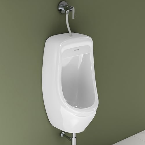 Image of Plantex Ceramic Premium Wall Mount Large Urinal Pot for Men /Male /Boy /Gents Toilet for Bathroom /Commode for Toilet- (White, Loki)