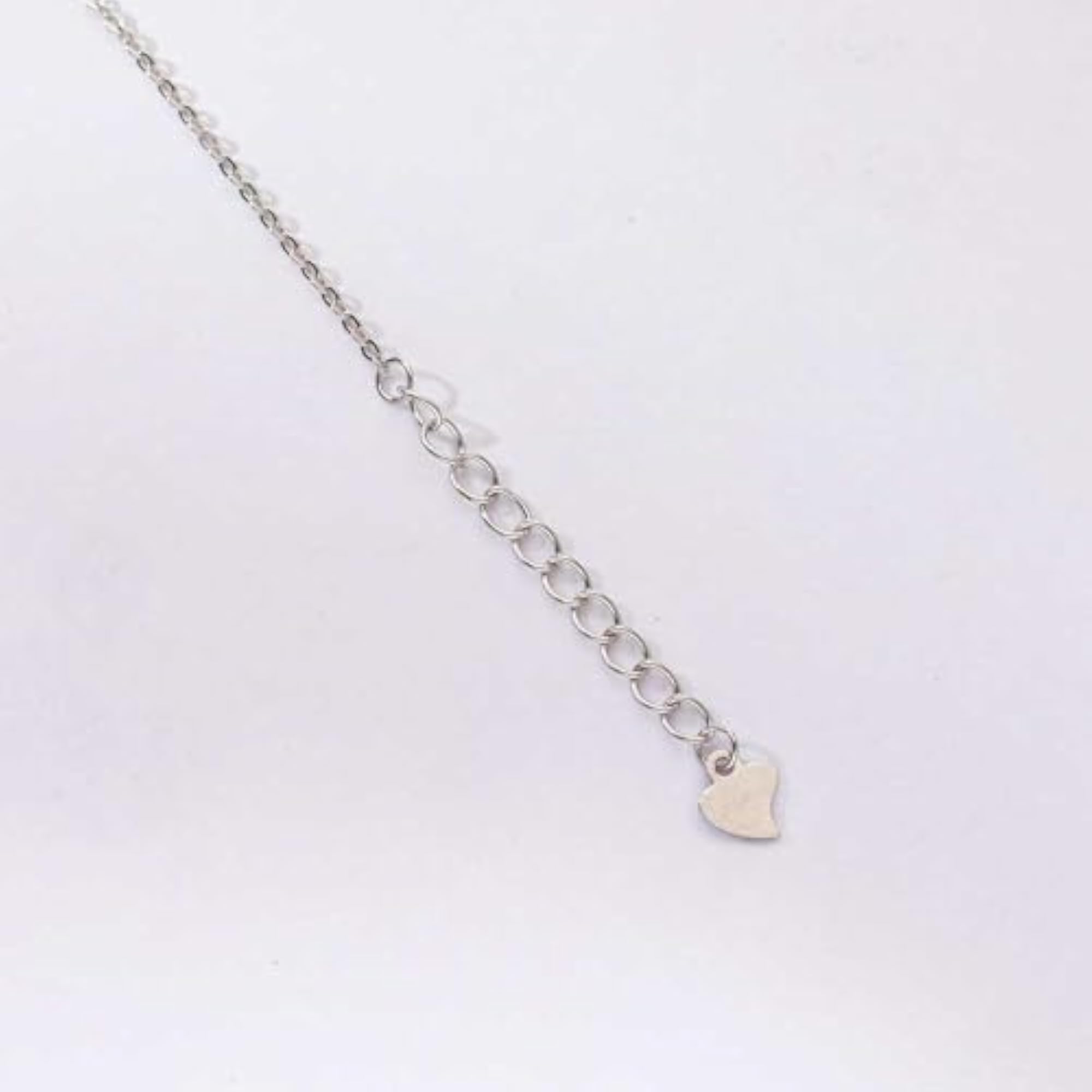 Women's 925 Sterling Silver Heart Charm Necklace with Crystal Pave