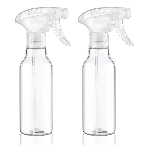 Cosywell Plastic Spray Bottles 8.8oz/260ml 2 Pack Empty Spray Bottle for Cleaning Mist/Stream Heavy Duty Water Spraying Bottle for Cooking Solutions Essential Oils Hair Care(Clear)