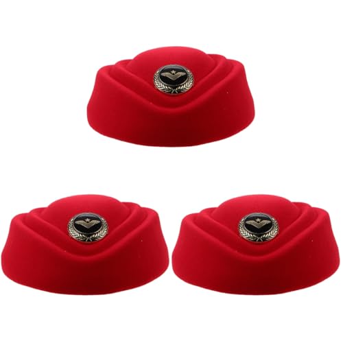 Casquette de préposé en feutre rouge style ancien pour accessoire de déguisement