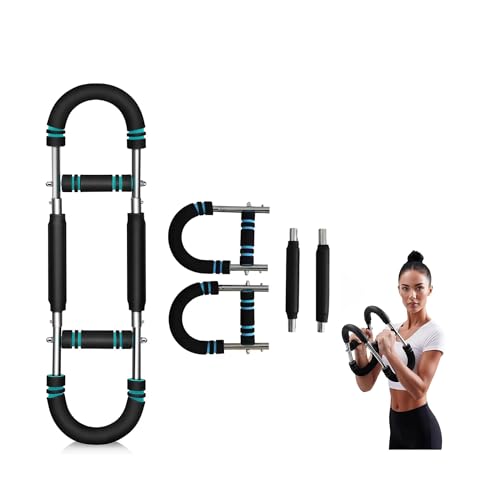 Adjustible, Portable, Twister arm, Forearm Strength, Workout, Chest Trainer for Men and Women, at Home Fitness Gym Strength, arm Wrestling Trainer, Upper Body Workout ( Black with Blue Stripes)
