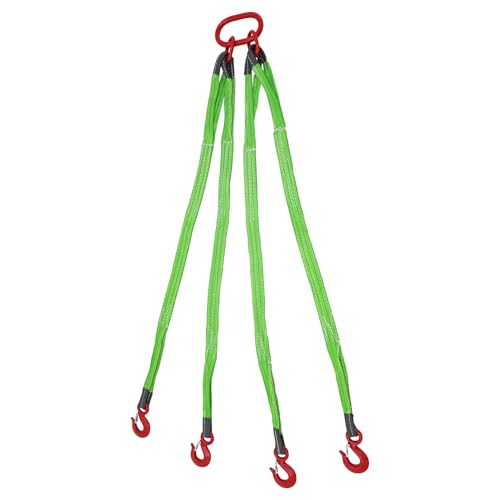 BFDIEEM Chain Sling 5FT Lifting Chain with 4 Leg Grab Hooks and Adjusters, G80 Heavy Duty Lift Sling Chains for Engine Hoist 6 Ton Capacity,5 FT Used in Mining, Machinery, Ports, Buildings