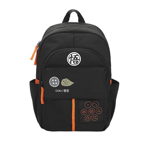 Bioworld Dragon Ball Z Goku Symbols Black 17.5 Adult Commuter Backpack