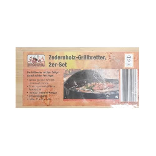 Zedernholzbrett zum Grillen 2er Set - SAADAT Grillbretter, Räucherbretter aus Zedernholz hergestellt aus 100% natürlichem