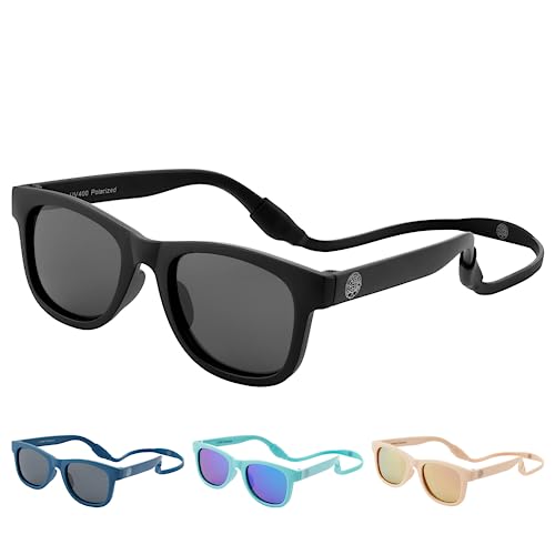 Polarized Baby Sunglasses With Strap - Unbreakable Flexible Infant Sunglasses For Toddlers Newborns 0-24 Months