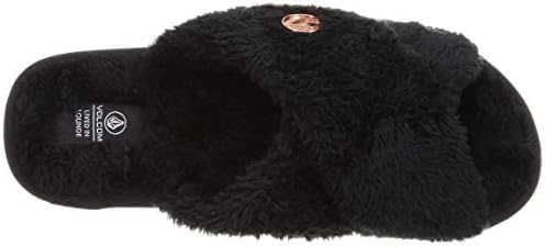 Volcom womens Lived in Lounge Faux Fur Slide Sandal, Black, 6 US | Image 4
