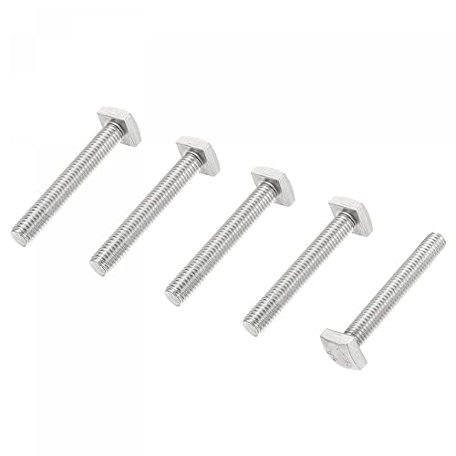 Image of uxcell Square Head Bolt, 5pcs M8x55mm Fully Thread 304 Stainless Steel Grade C Square Machine Screws