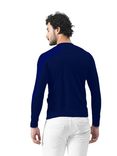 Image of Men's Long Sleeve Henley T-Shirt with Button Placket | Soft & Comfortable Casual Wear