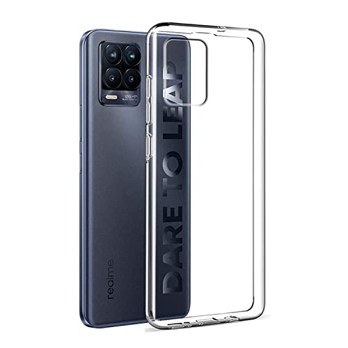 Image of Case Creation New Realme 8 Pro Premium Imported 0.3mm Crystal Clear Totu Silicone Transparent Flexible Soft Corner Protection with TPU Slim Back Case Color Cover for Oppo Realme 8 Pro