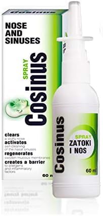 Pharmacy Laboratories Cosinus Blocked Nose and Sinus Spray | 60 ML | Helps Remove Excess Secretion from Nasal Cavities | Suitable for Adults | Dermatologically Tested