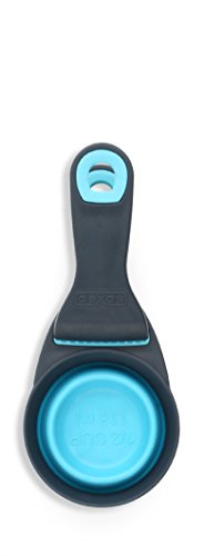 Dexas Popware for Pets Collapsible KlipScoop, 1/2 Capacity, Gray/Blue - Thumbnail 3